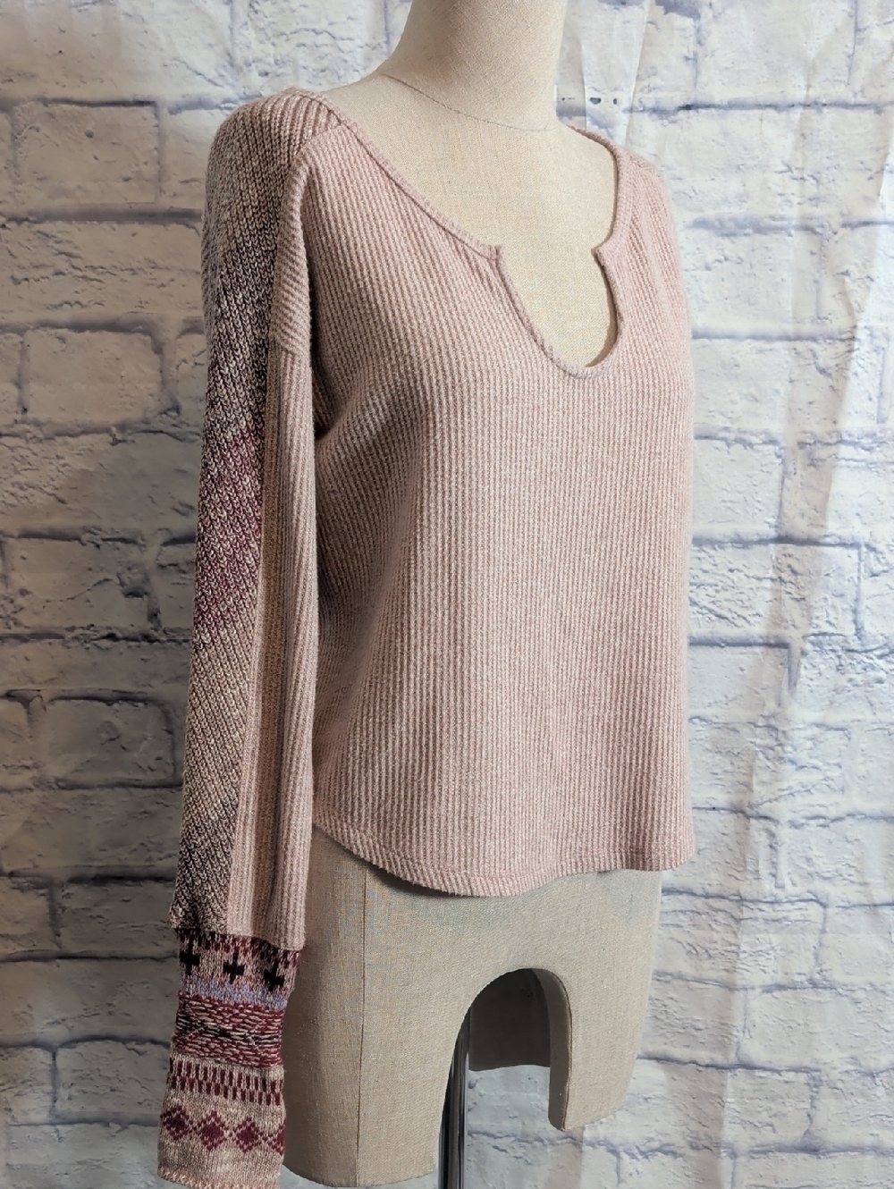 Anthropologie Daily Practice Mixed Knit Thermal Long Sleeve - Size XS - Picture 3 of 8